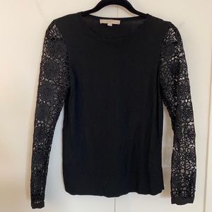 LOFT Lace Sleeved Sweater